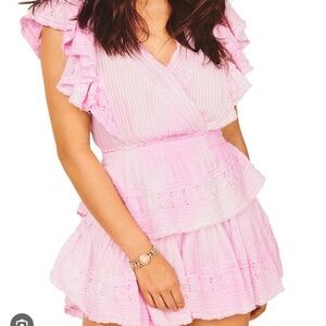 LoveShackFancy Gwen Mini Dress Pink - Size XS